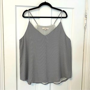 LOFT black and white striped, sleeveless top